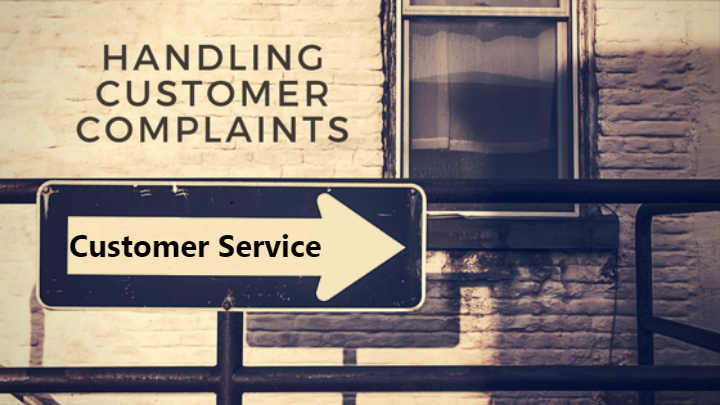 handling customer complaints with customer service street sign