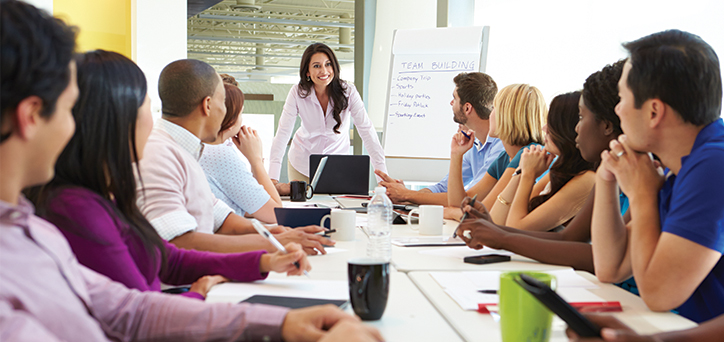 employees learning in a seminar