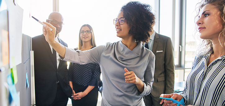 woman leading a meeting