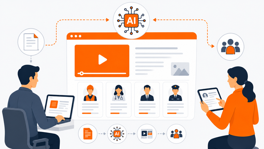Blog banner: How AI-Powered Course Creation Helps Organizations Deliver Role-Specific Training Faster