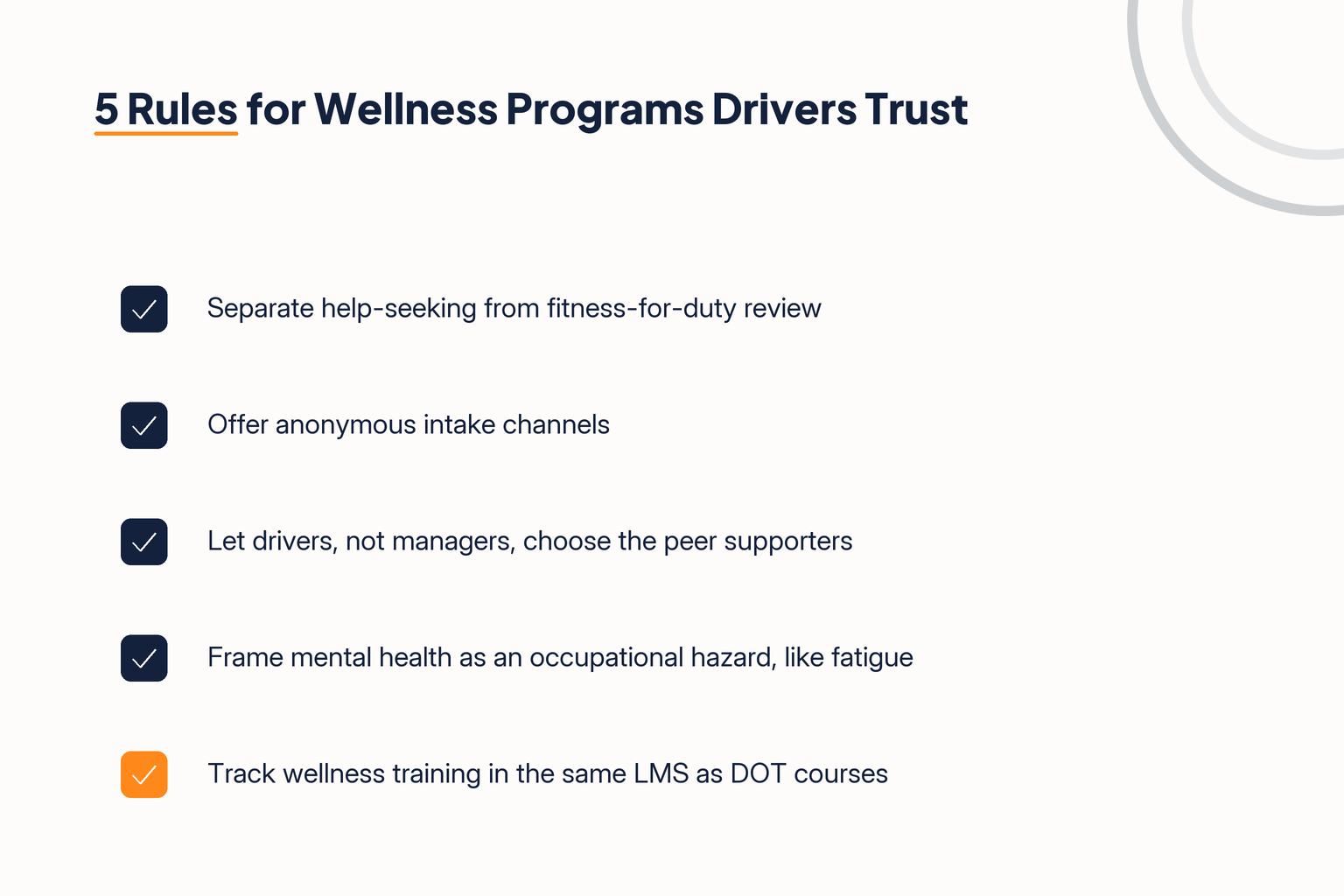 5 Rules of Wellness Programs Drivers Trust