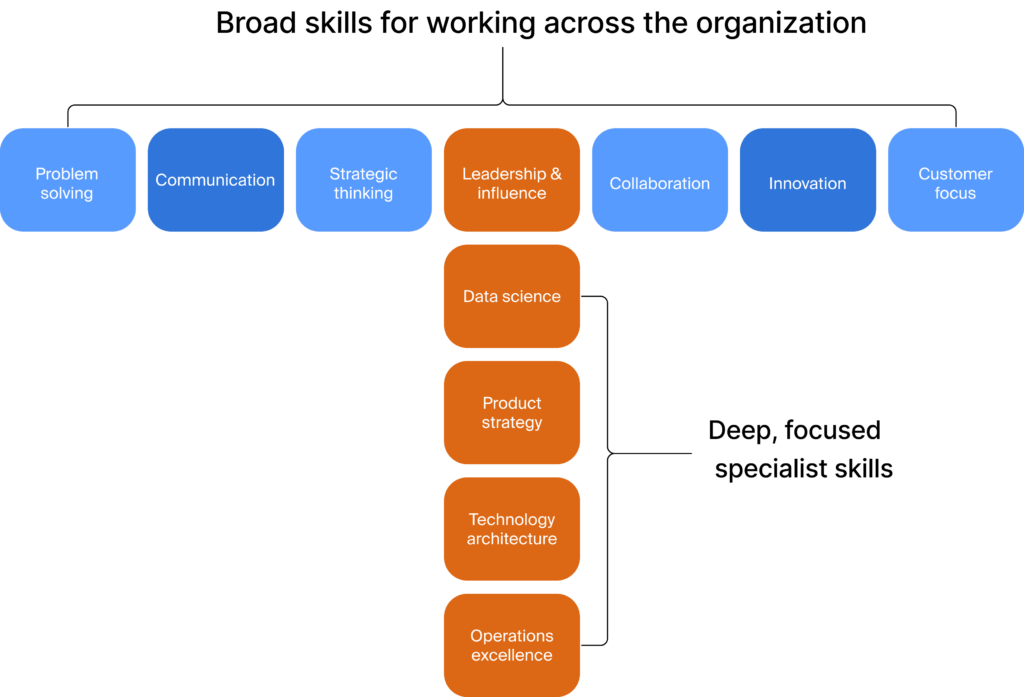 Image Illustrating T-Shaped Skills Model