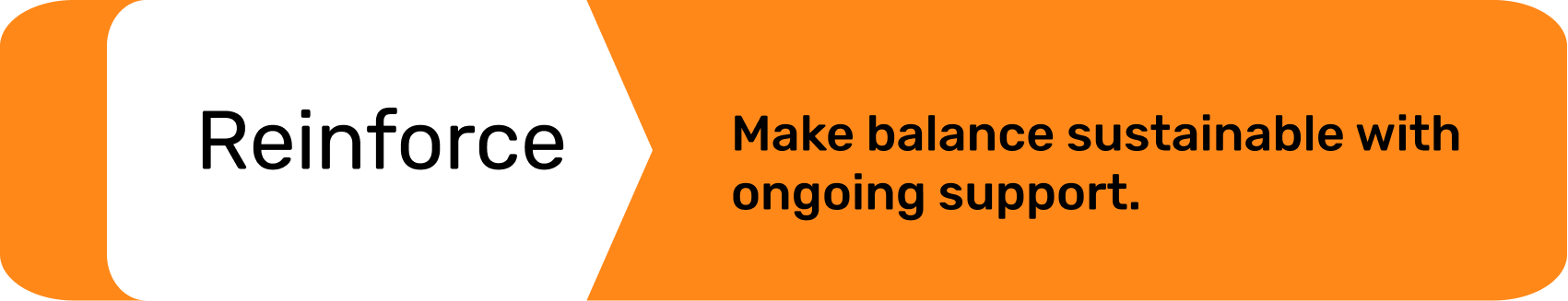 Reinforce: Make balance sustainable with ongoing support.
